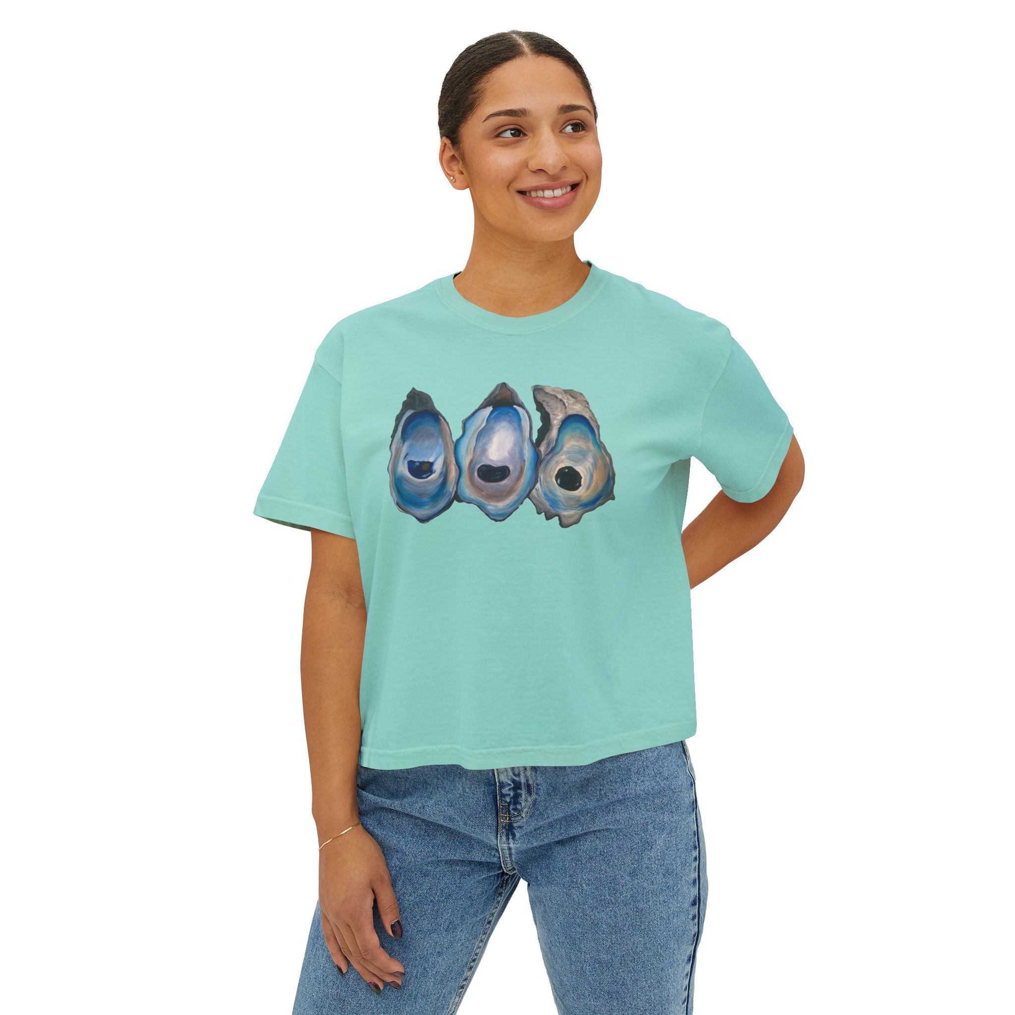Oyster Shell Women's Boxy Tee (Comfort Color)