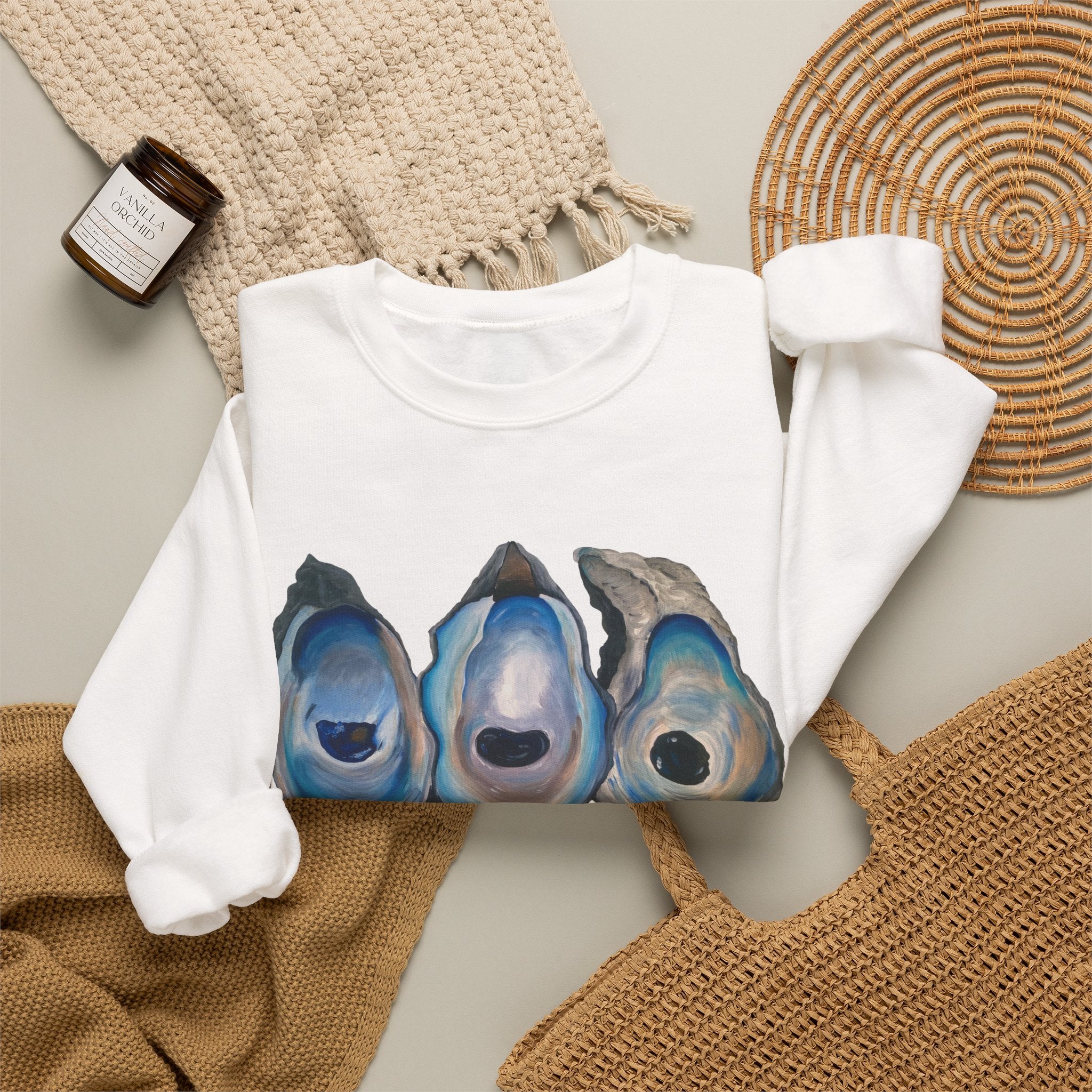 Oyster Shell Trio Crewneck Sweatshirt