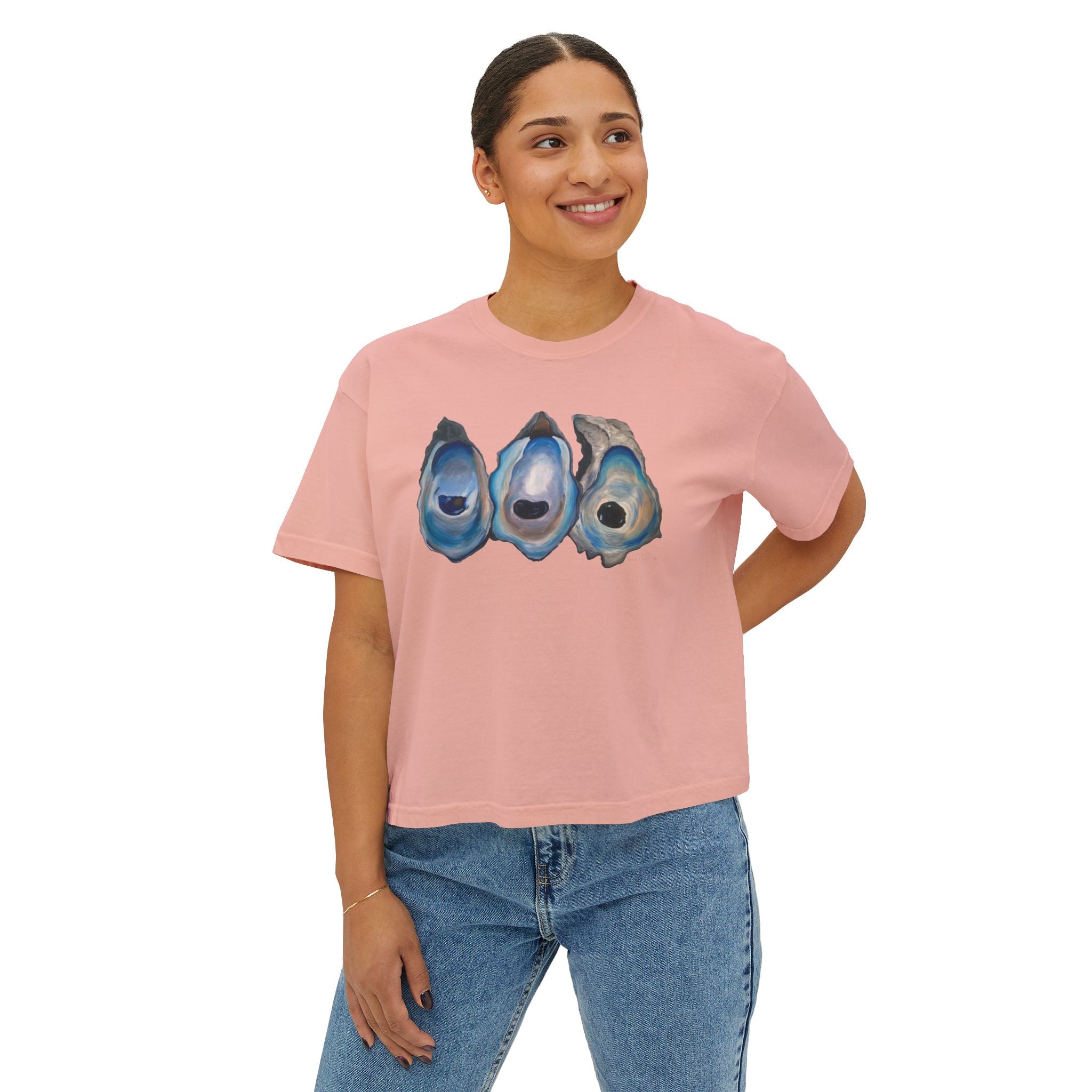 Oyster Shell Women's Boxy Tee (Comfort Color)