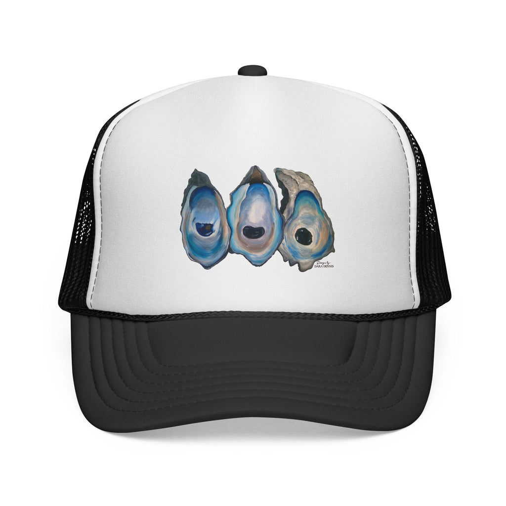 Oyster Shell Trucker Hat – Coastal Beachy Cap for Seafood Lovers