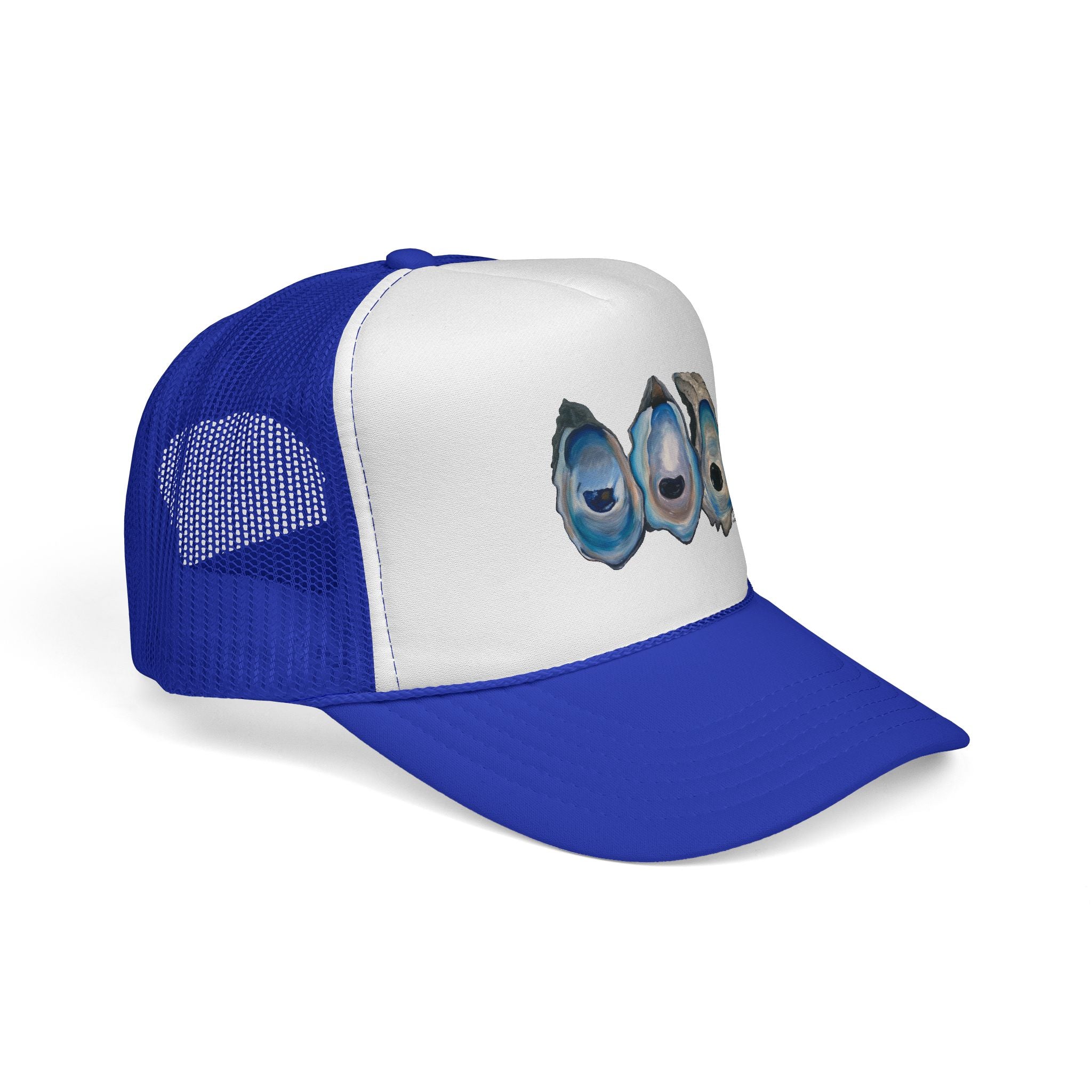 Oyster Shell Trucker Hat – Coastal Beachy Cap for Seafood Lovers