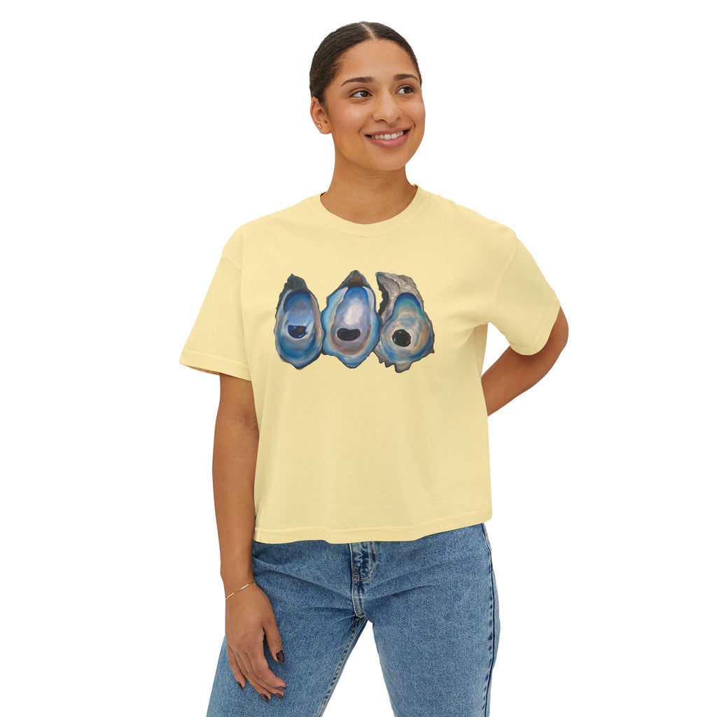 Oyster Shell Women's Boxy Tee (Comfort Color)