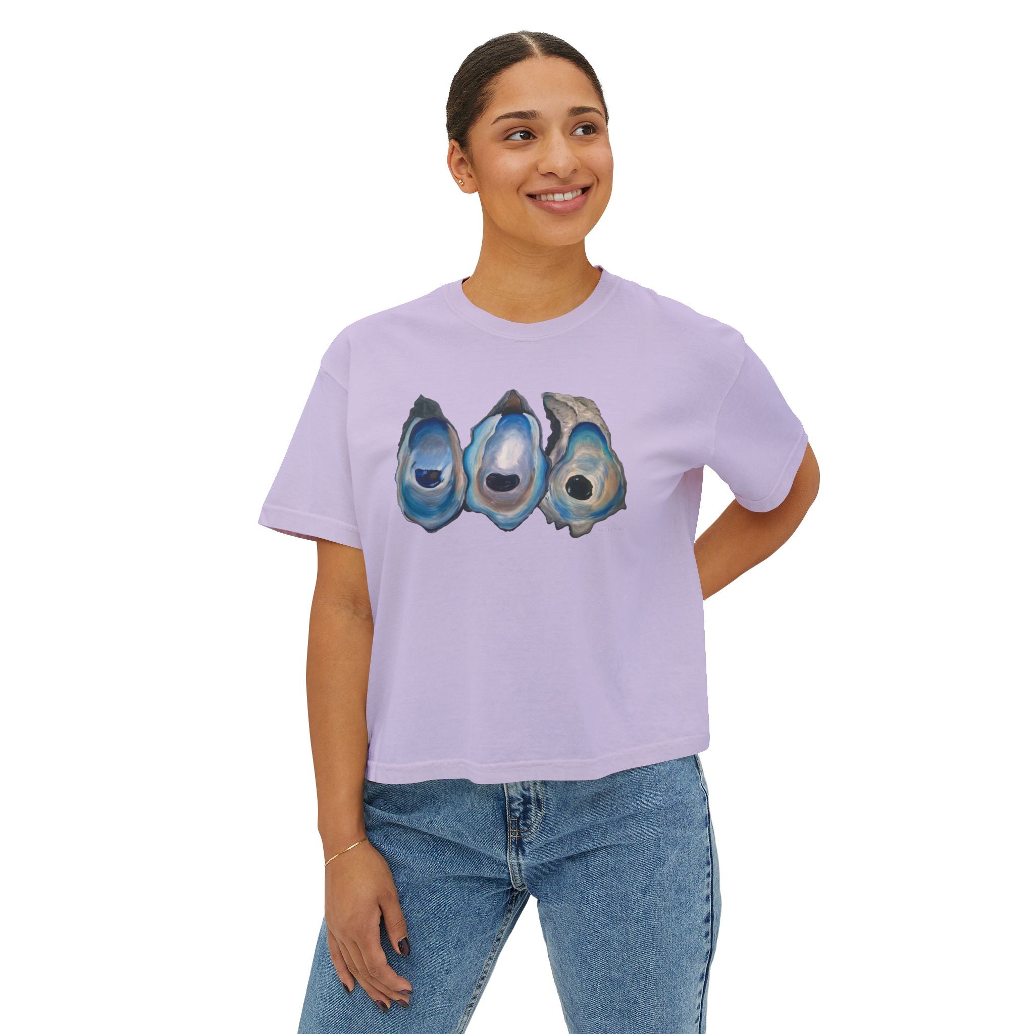 Oyster Shell Women's Boxy Tee (Comfort Color)